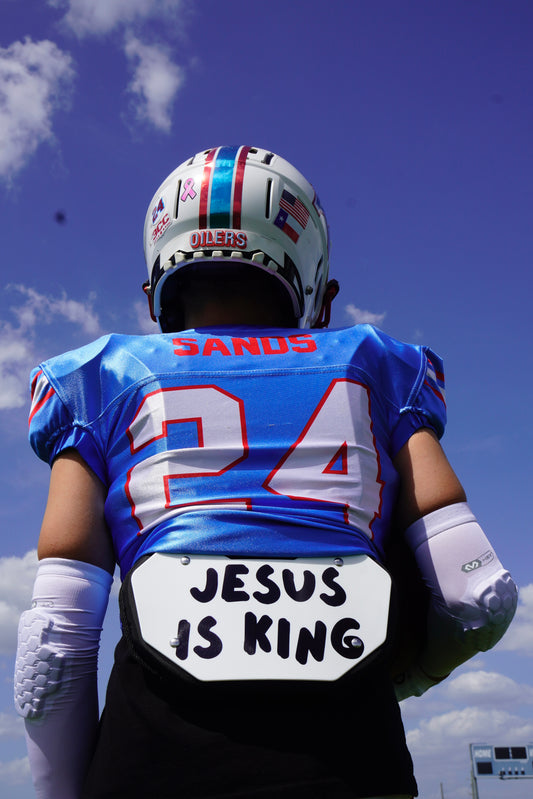 Jesus Is King Football Back Plate