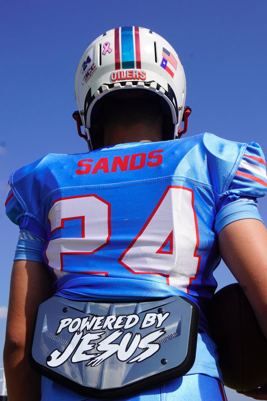 Powered By Jesus Football Back Plate