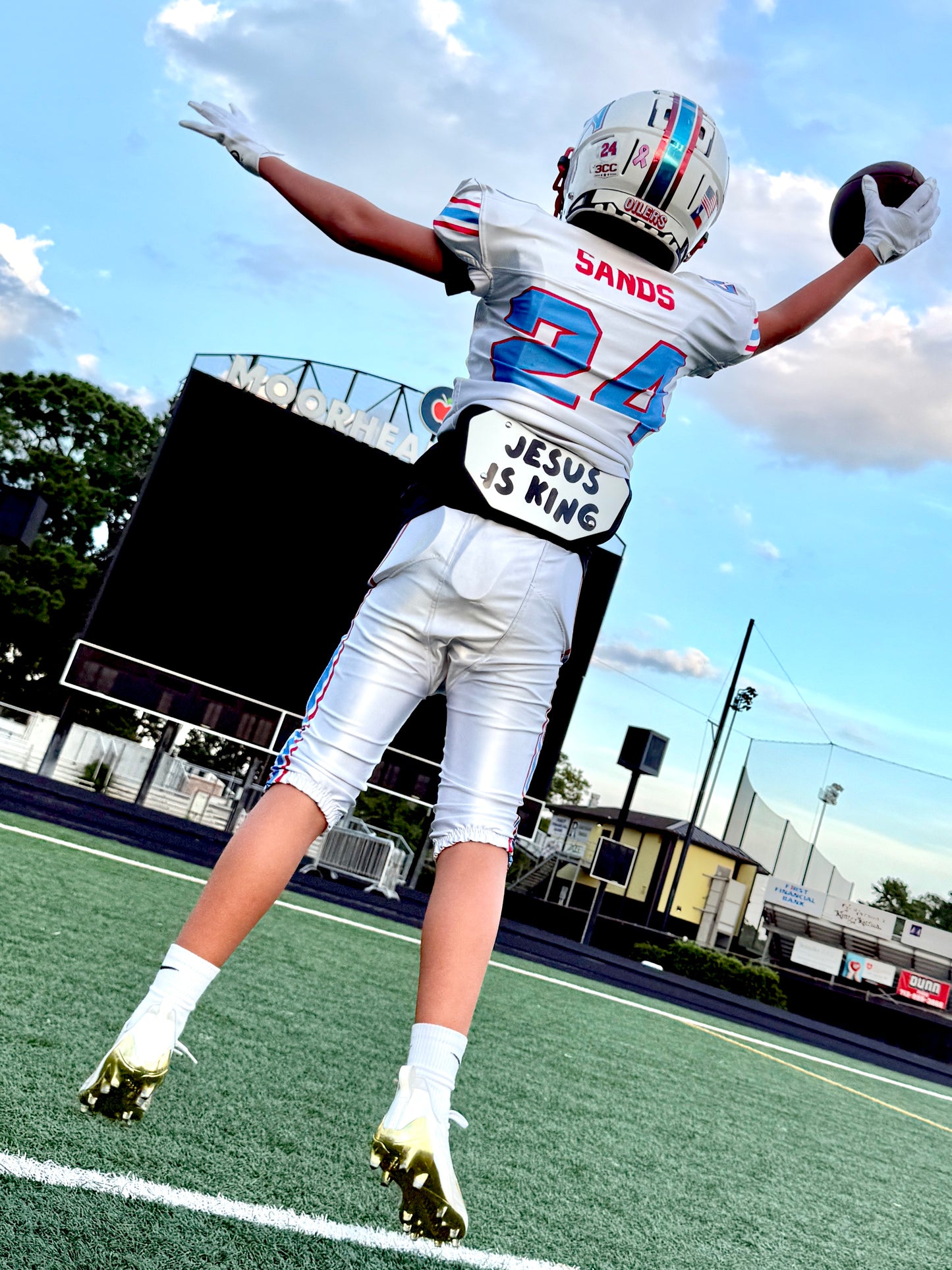 Jesus Is King Football Back Plate